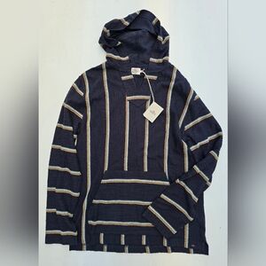Faherty Knit Baja Poncho Navy Biaritz mens M 100% Cotton Unisex NWT